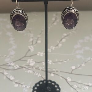 Amethyst sterling silver earrings